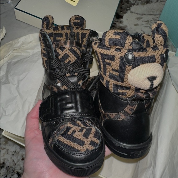 Fendi Other - Fendi Kids Black and Brown Bear Sneakers